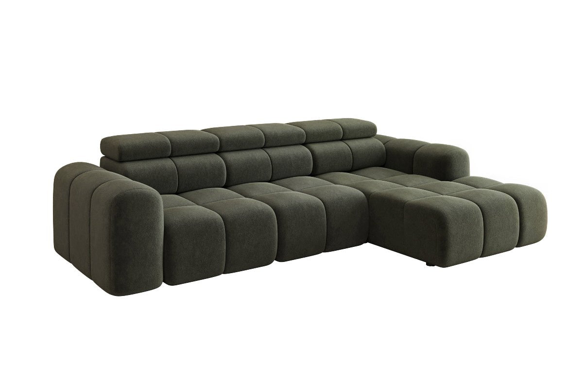 Designer Sofa Mia L mit elektrischer Sitzerweiterung in Chenille