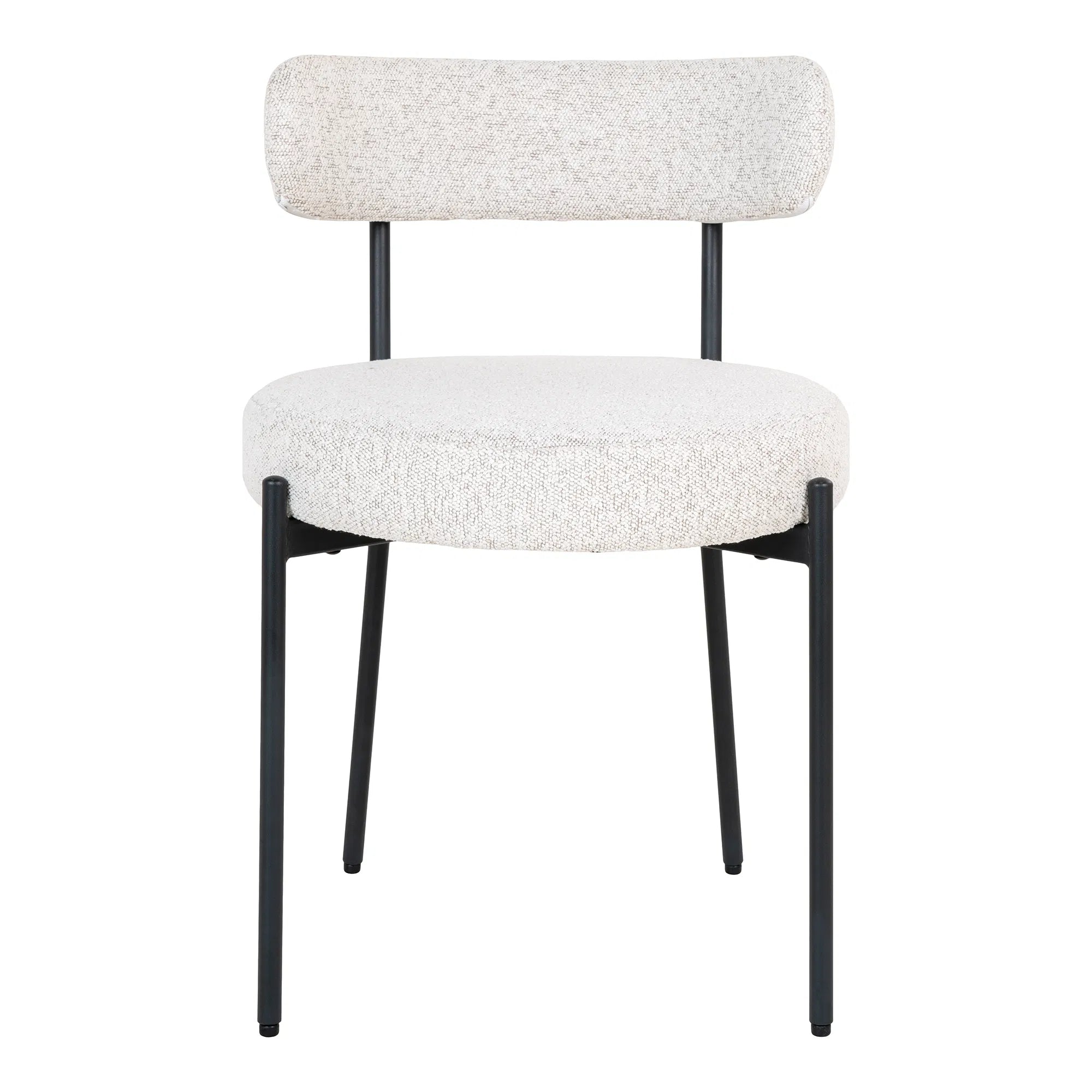 2er Set - Designer Stuhl Siena Bouclé Weiß