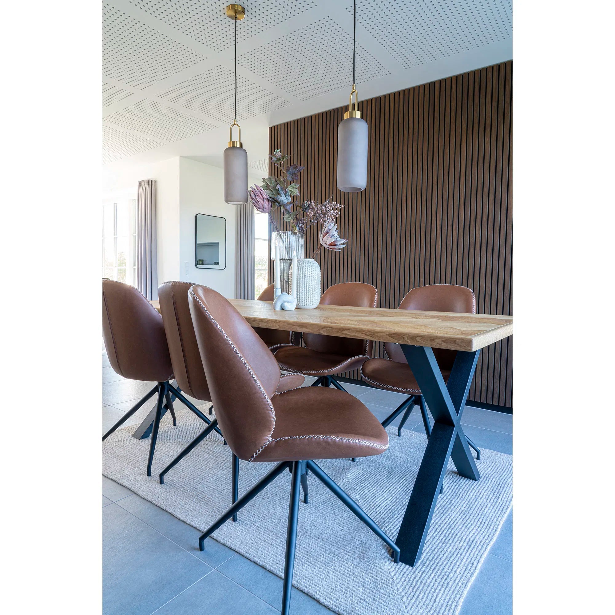 Lot de 2 - Chaise design Lisbonne en Similicuir avec fonction pivotante