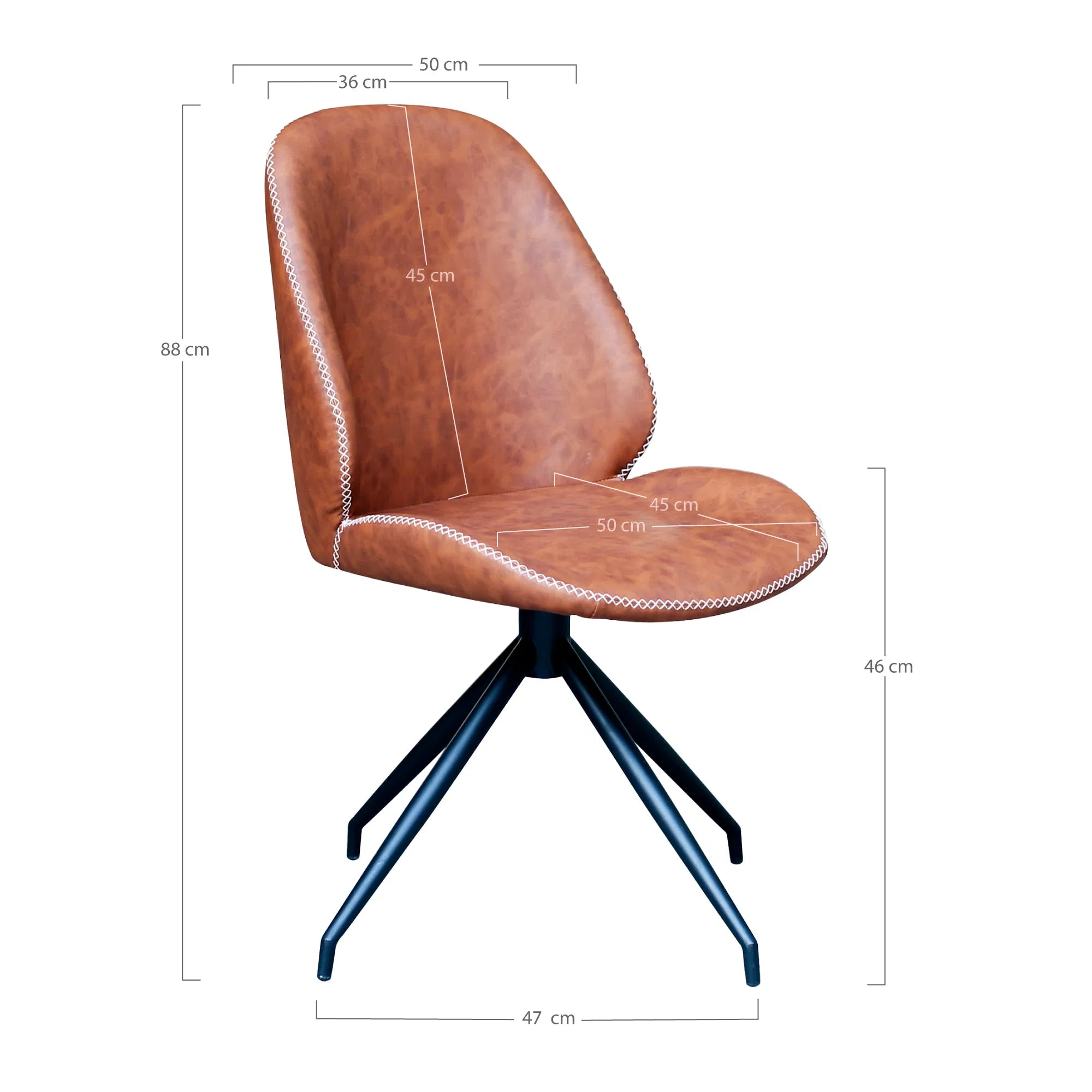 Lot de 2 - Chaise design Lisbonne en Similicuir avec fonction pivotante