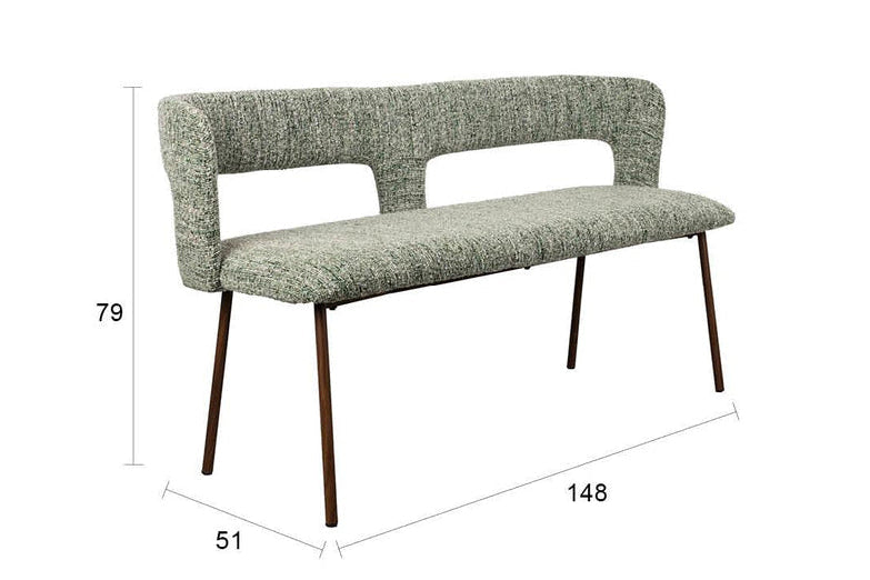 Sitzbank Chelsea – aus Polyester in Grün