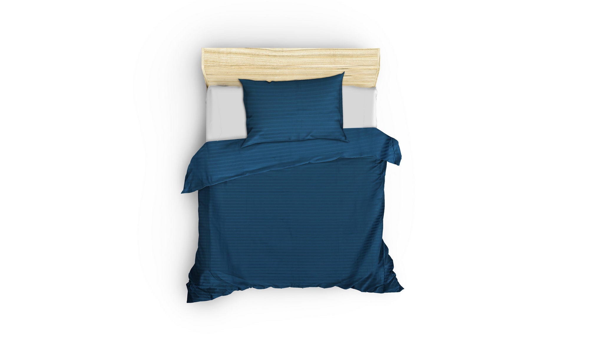 Premium Satin Bettwäsche Set Stripe Blau