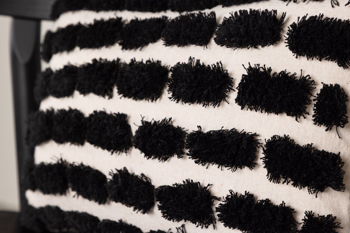 Kissenbezug Luca - 50x30 cm mit weiß-schwarzem Muster