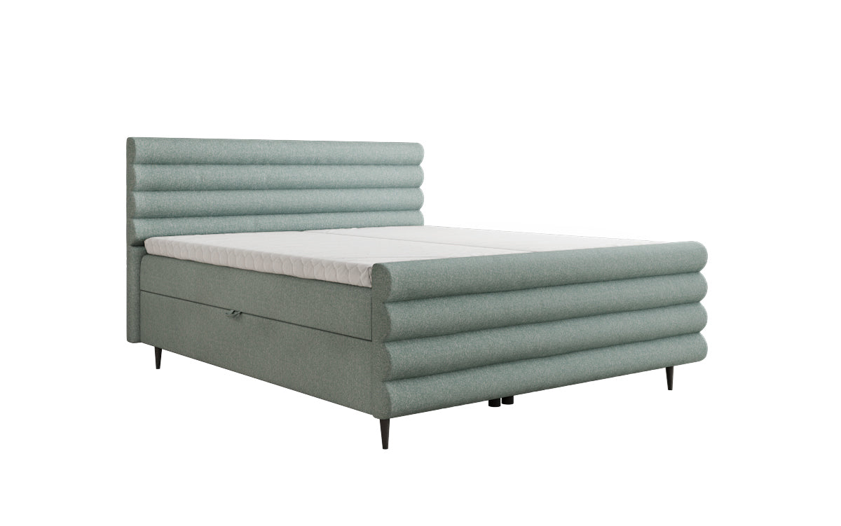 Boxspringbett Tubo in Strukturstoff mit Stauraum