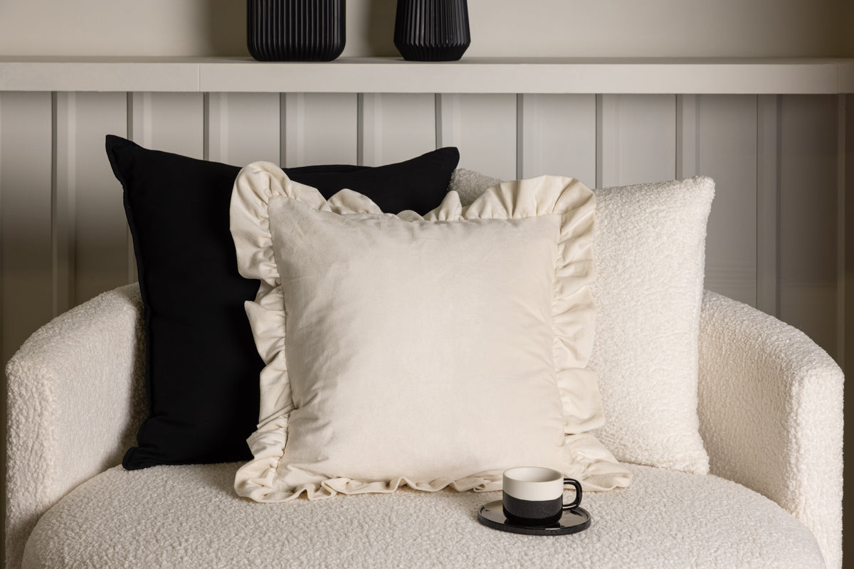 Kissenbezug Essence - 50x50 cm in Beige, Rosa und Weiß