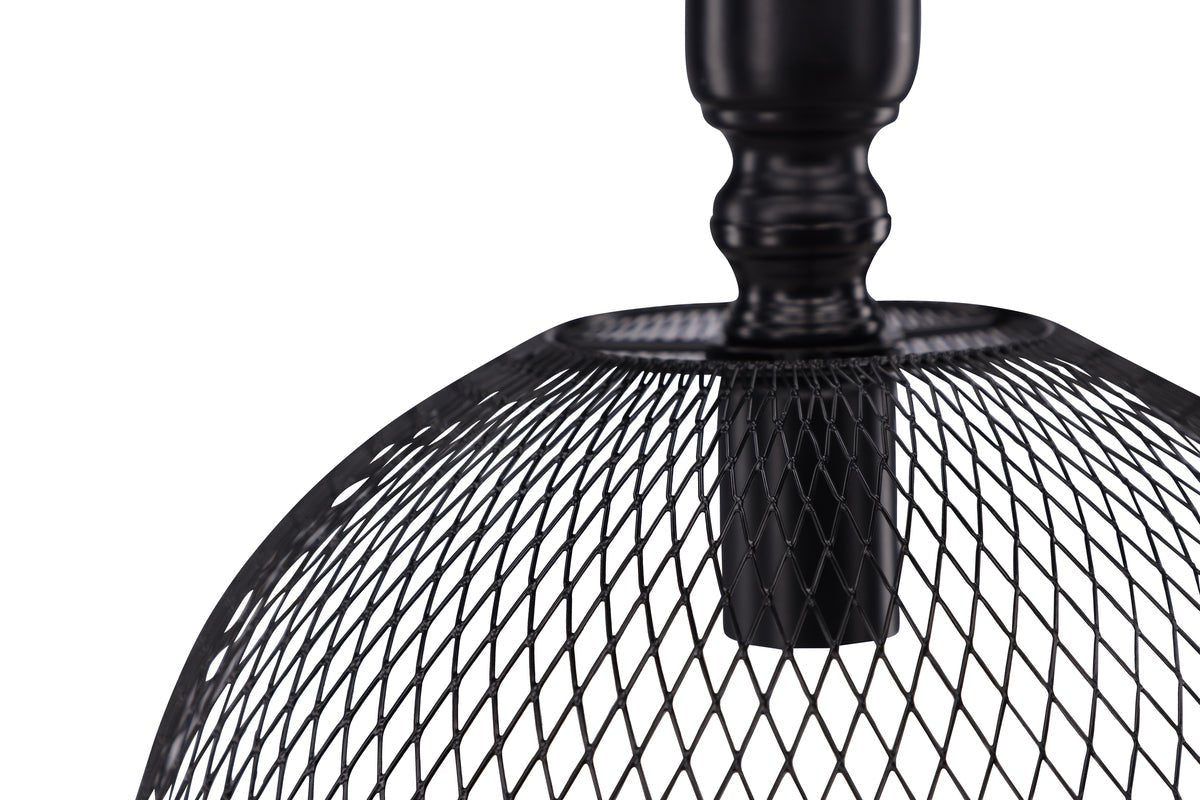 Pendelleuchte „Windhoek" – Runder Lampenschirm mit Netzmuster für sanfte Lichtdämpfung