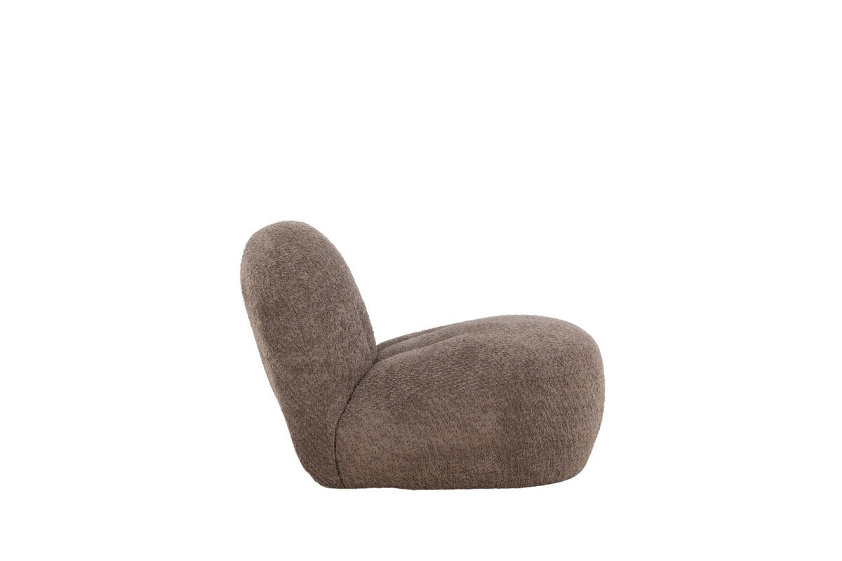 Designer Lounge Sessel Almvik – Bouclé Braun