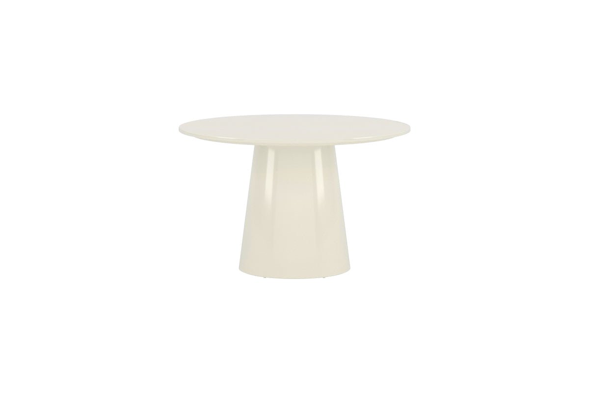 Esstisch Ariana - rund in Beige mit Hochglanzlack