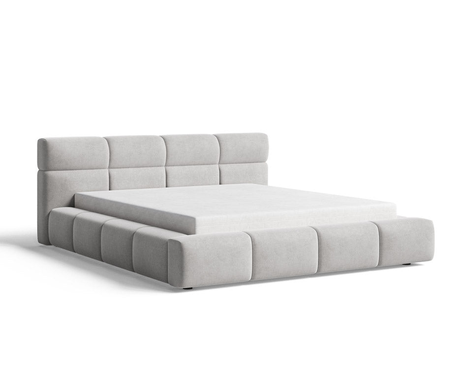 Designer Polsterbett Lora Samt mit Stauraum