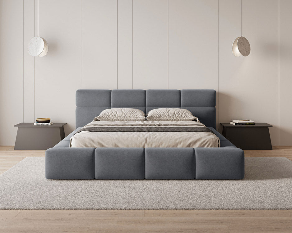 Designer Polsterbett Lora Samt mit Stauraum