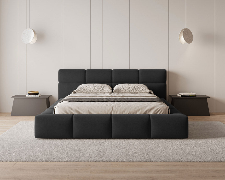 Designer Polsterbett Lora Samt mit Stauraum