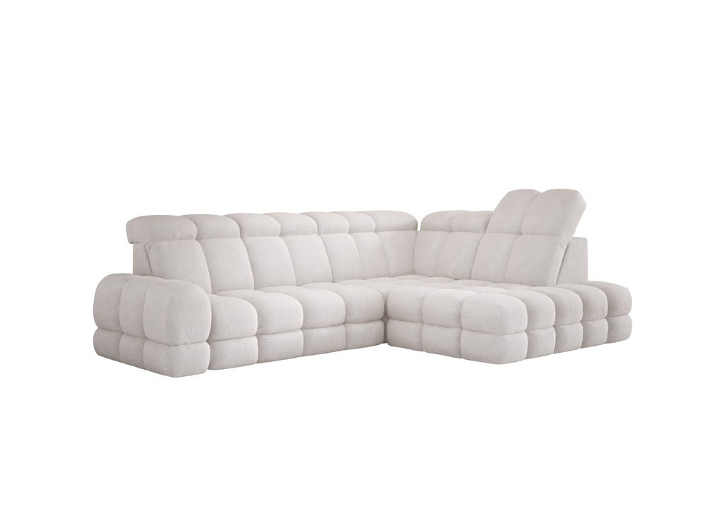 Canapé design Lima L avec fonction de couchage électrique en Bouclé