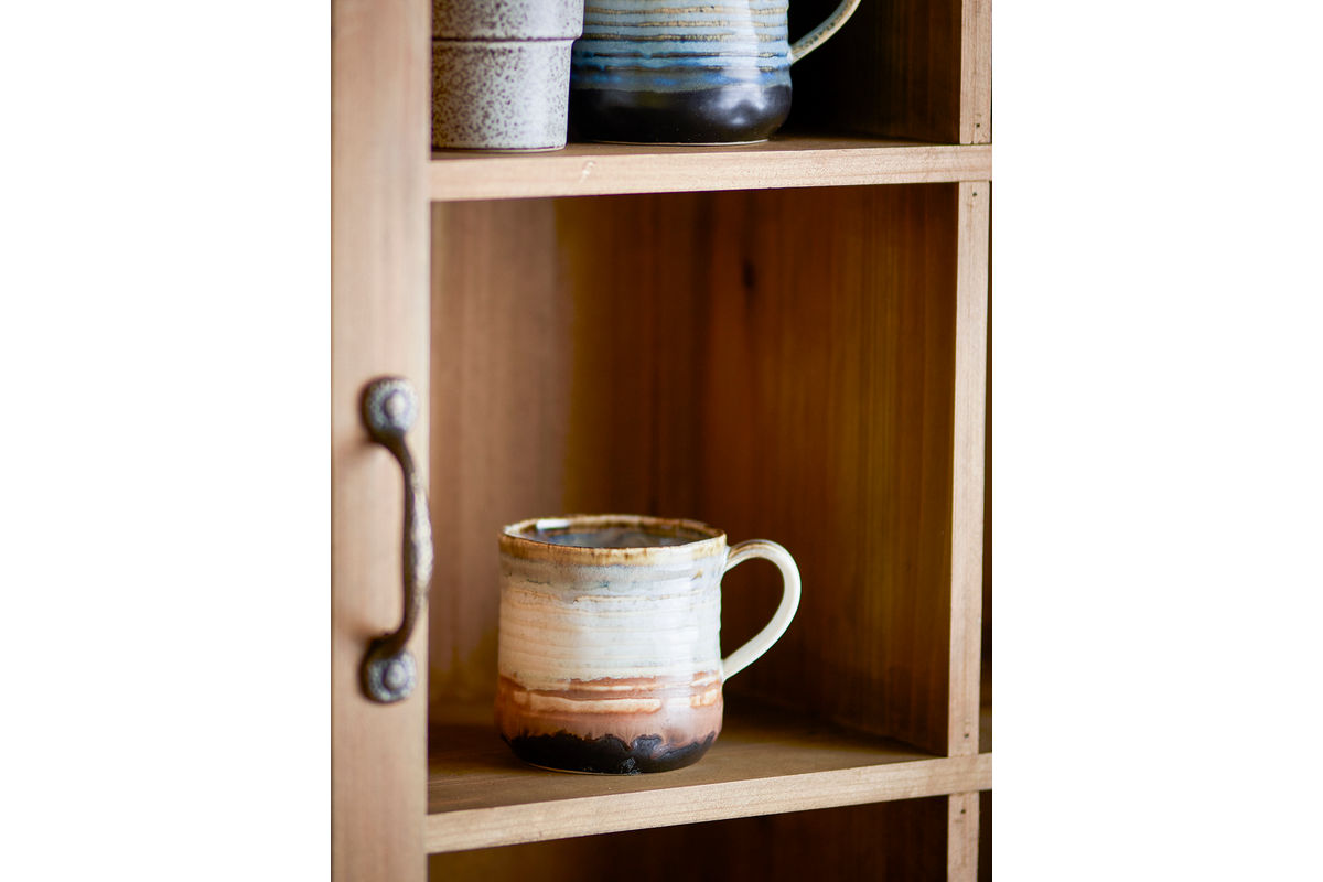 Becher-Set Avena – Reaktive Glasur mit vertikaler Struktur (4er-Set)