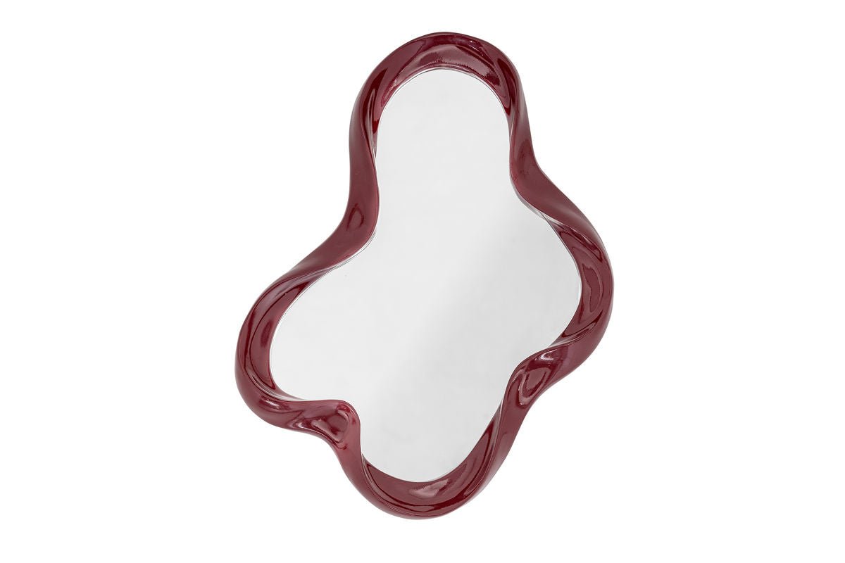 Wandspiegel Rubia – Organische Form mit hochglänzendem Rahmen in Rot