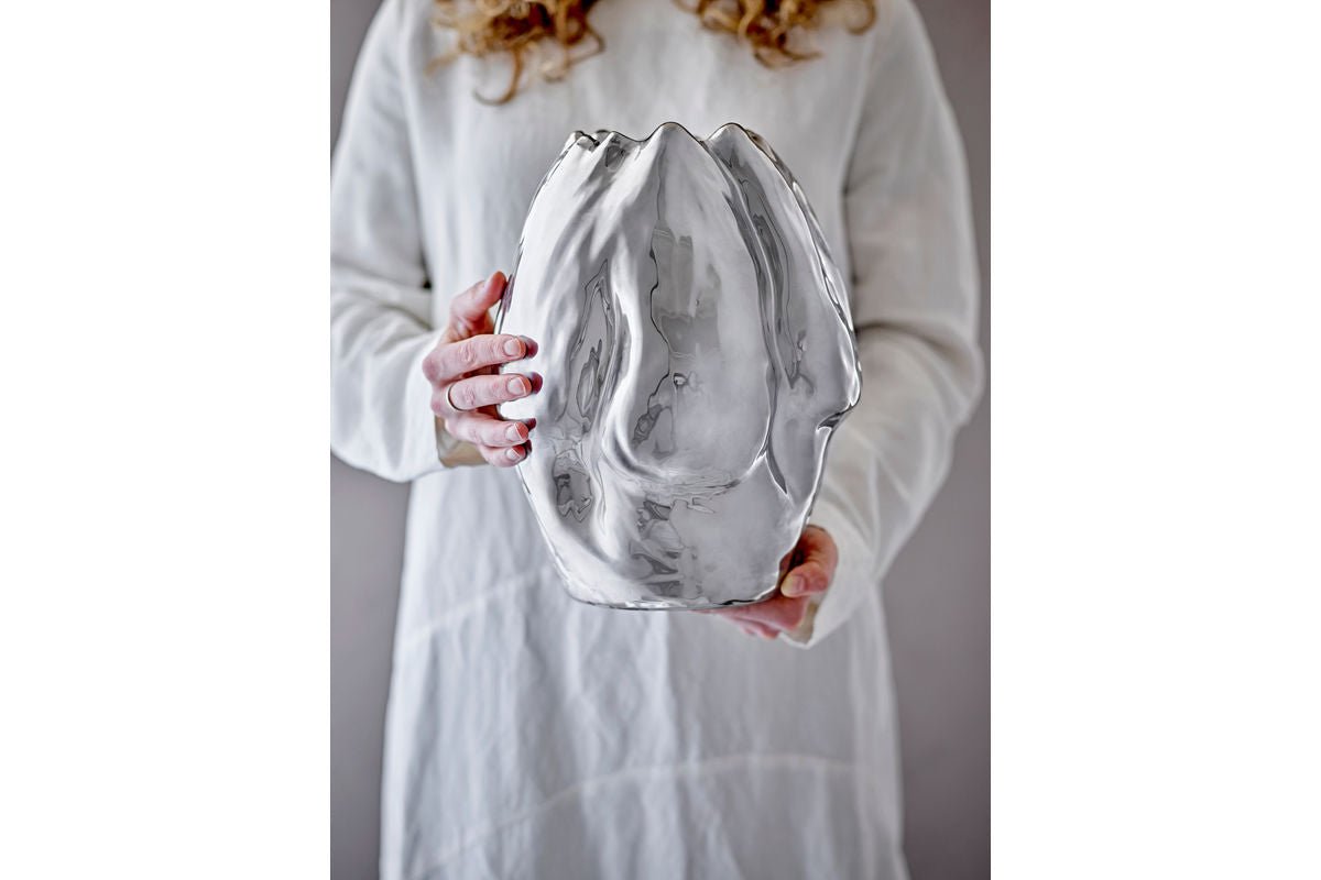 Vase „Argon“ – Silbernes Steingut