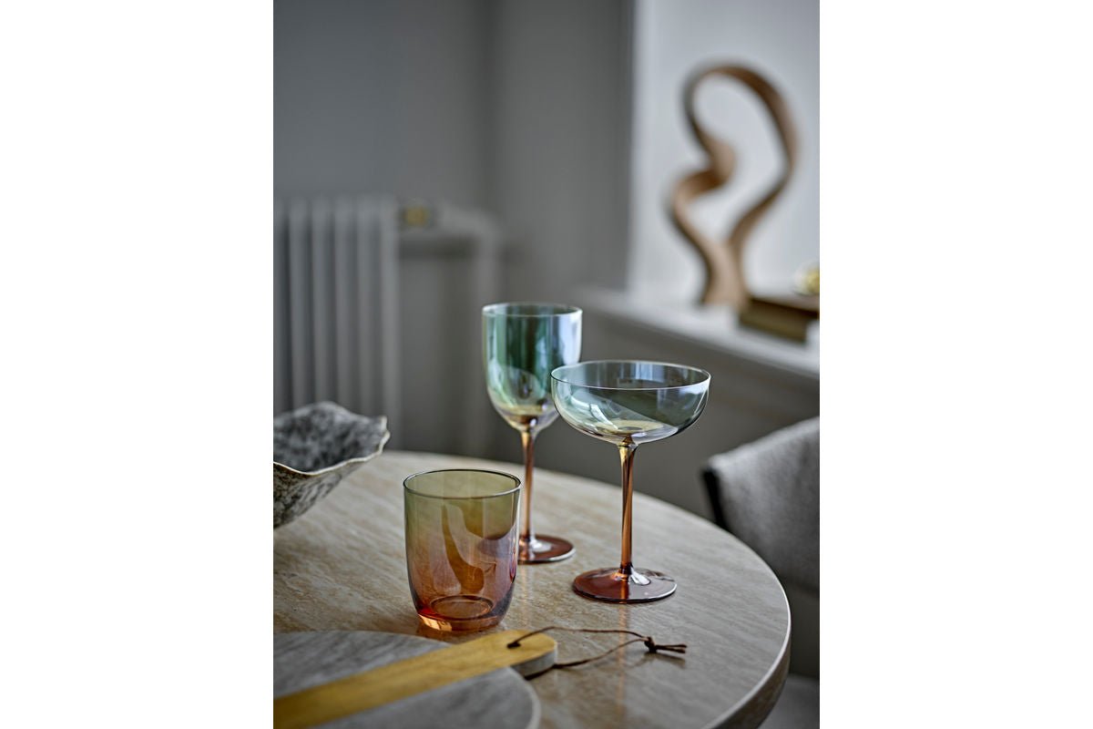 Trinkgläser Noemi – Glas in Bronze mit Perlmuttrand (4er-Set)