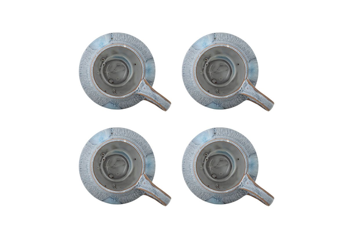 Becher-Set „Elvion“ – Blaues Steingut (4-teilig)