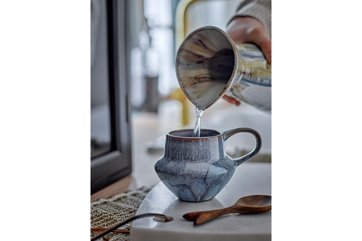 Becher-Set „Elvion“ – Blaues Steingut (4-teilig)