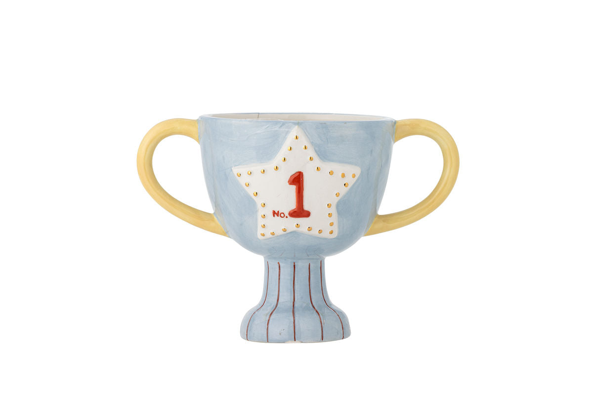 Kinder-Blumentopf Champion Leo – Keramik in Pokalform