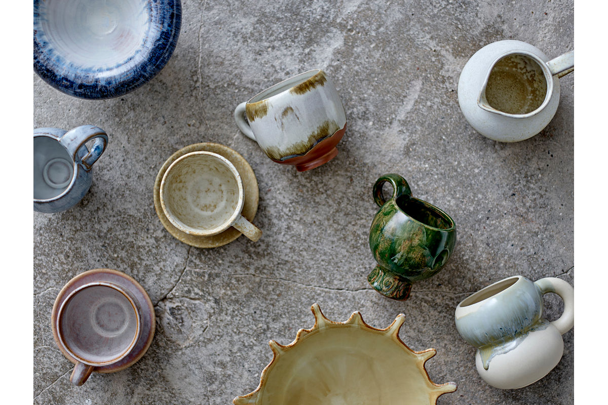 Tassen-Set „Salen“ – Braunes Steingut (4-teilig)