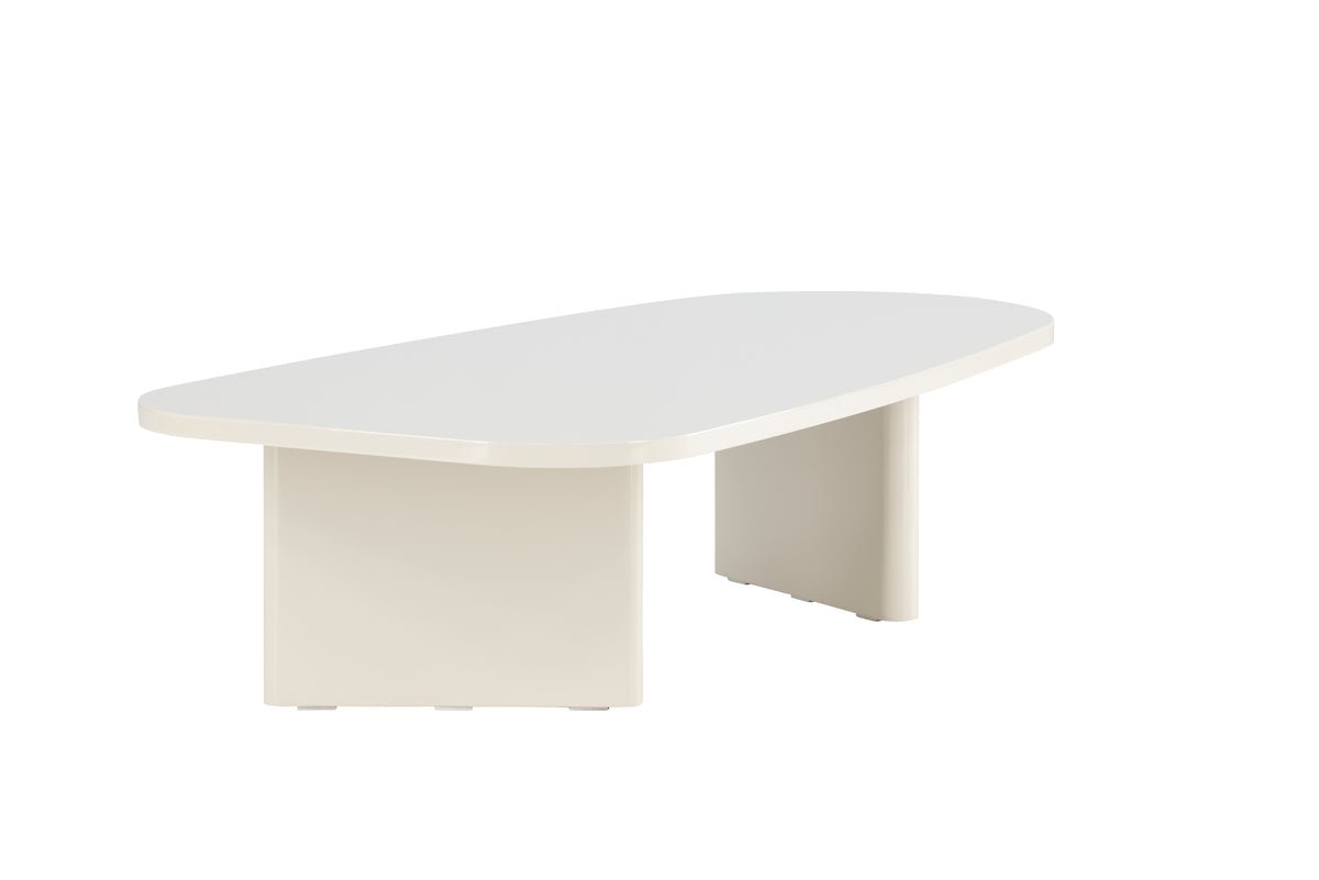 Couchtisch Evania in Beige - mit glänzender Oberfläche