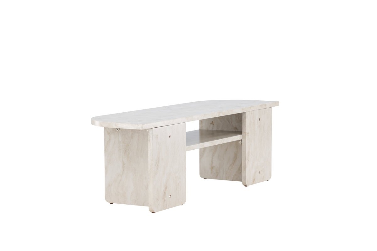 Designer TV-Lowboard Larenzo - Beige in Marmoroptik