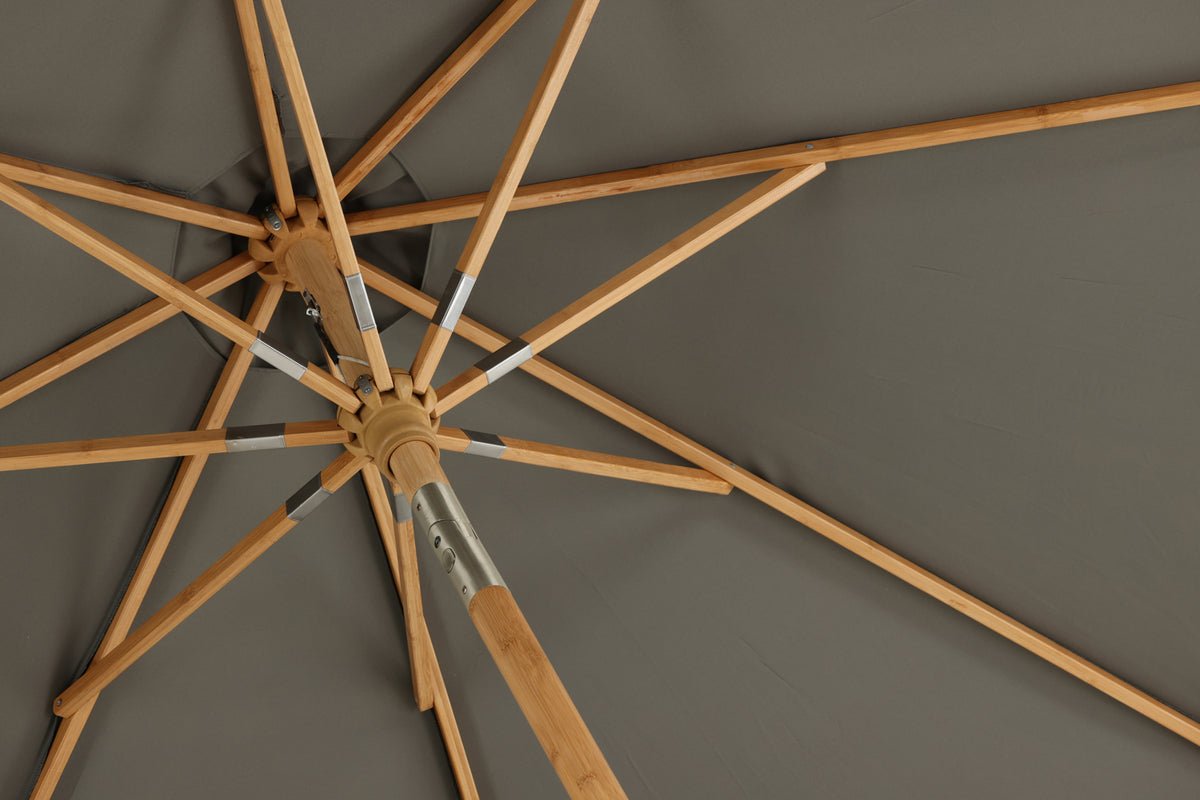 Garten Sonnenschirm Boho – Ø270 cm in wahlweise Schwarz oder Grau