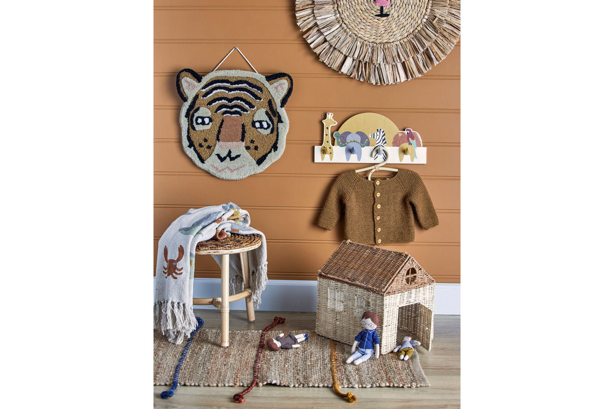 Kinder-Garderobe Marlin - Wandgarderobe mit Tiermotiven & 4 Haken