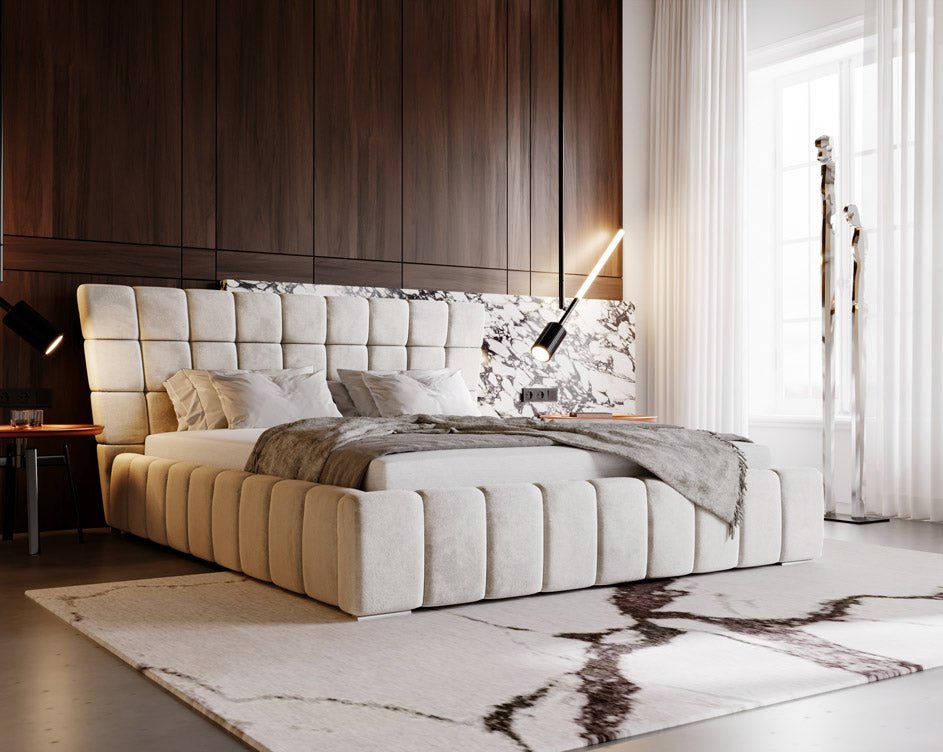Lit design Adore en Velours avec espace de rangement