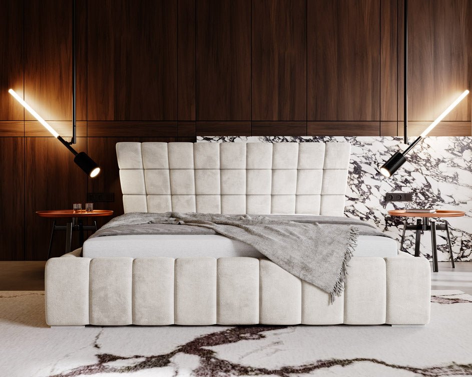 Lit design Adore en Velours avec espace de rangement