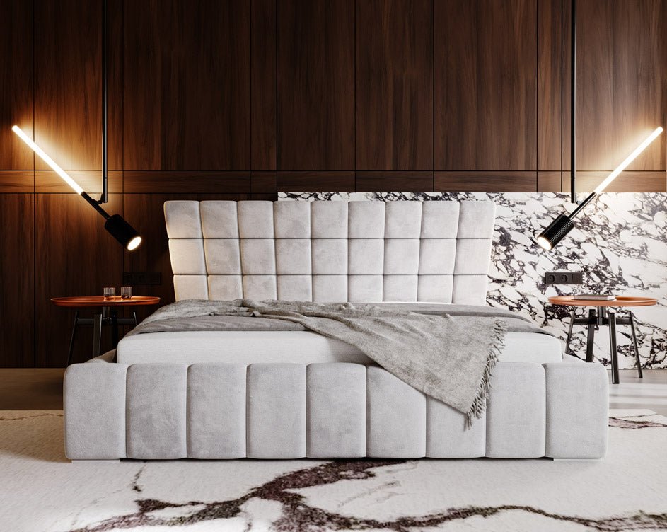 Lit design Adore en Velours avec espace de rangement
