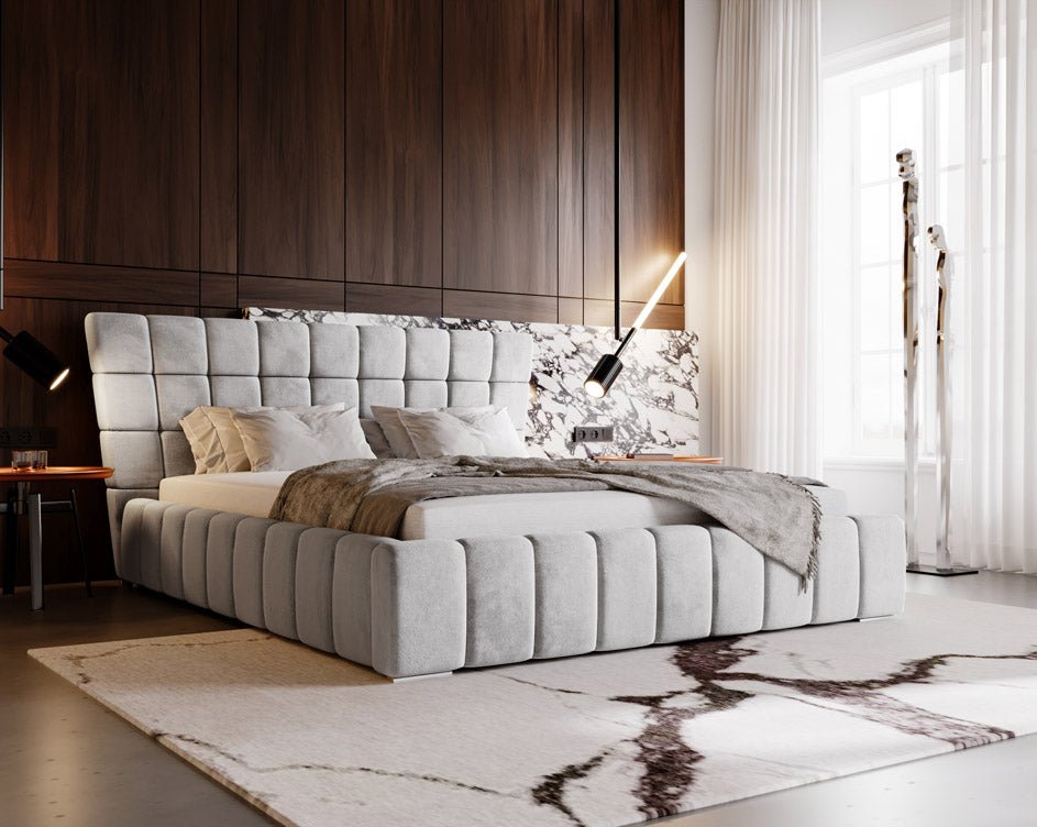 Lit design Adore en Velours avec espace de rangement