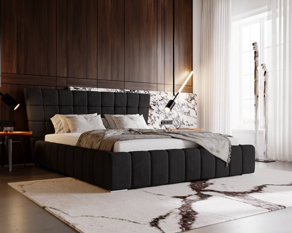 Lit design Adore en Velours avec espace de rangement