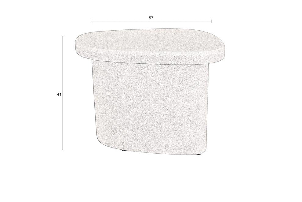 Beistelltisch Dorvian Hoch – aus Recyclingmarmor in Beige