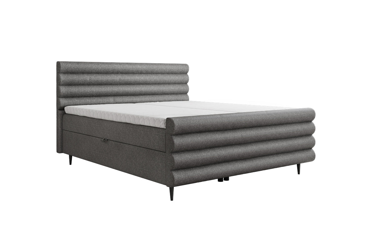 Boxspringbett Tubo in Strukturstoff mit Stauraum