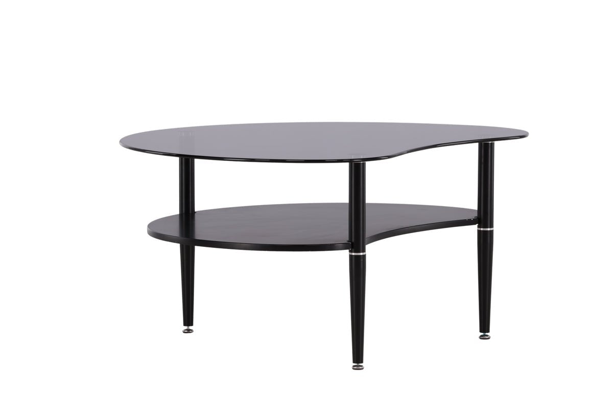 Couchtisch Amila - mit schwarzer Glasplatte