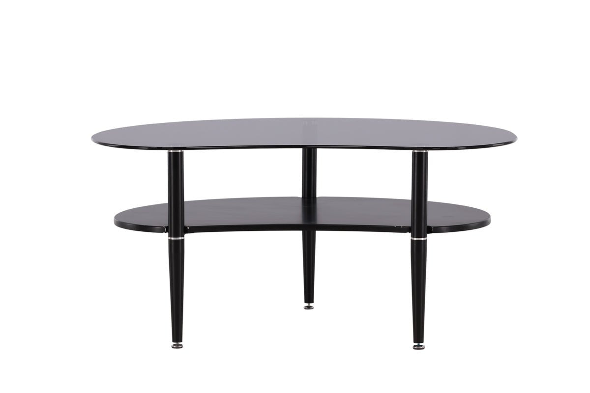 Couchtisch Amila - mit schwarzer Glasplatte