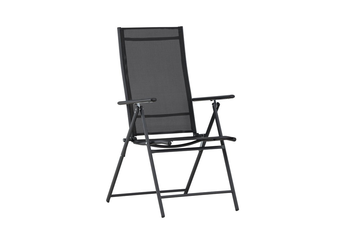 2er Set Gartenstuhl Miro - klappbarer Stuhl in Beige oder Schwarz aus Stahl und Textilene