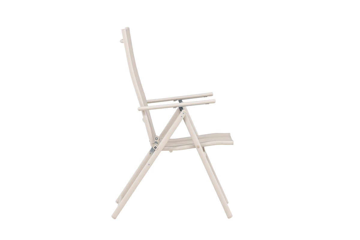 2er Set Gartenstuhl Miro - klappbarer Stuhl in Beige oder Schwarz aus Stahl und Textilene