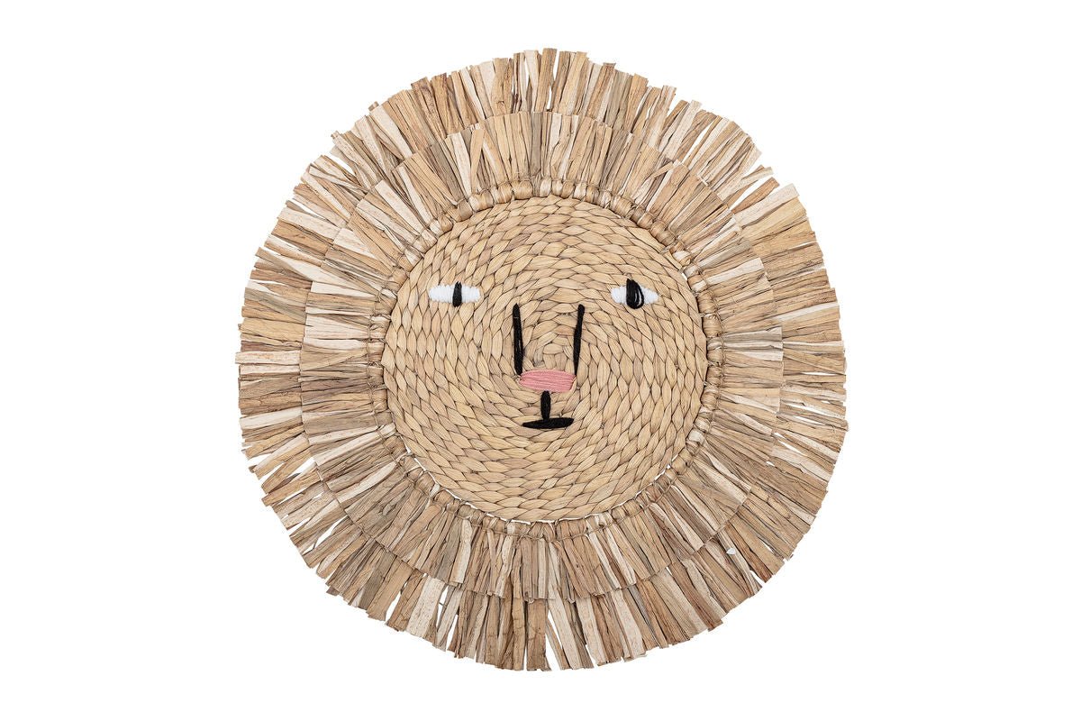 Wanddekoration Davido - handgeflochtener Löwe aus Wasserhyazinthe fürs Kinderzimmer