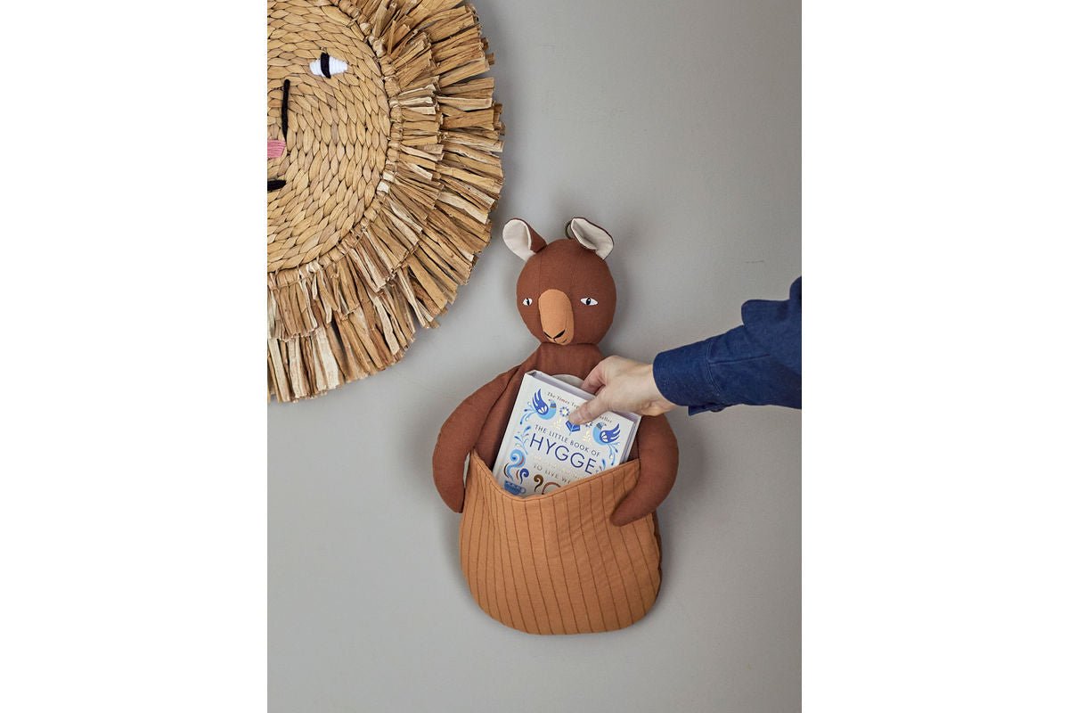 Wandkorb Arian - Känguru Aufbewahrung für Kinderzimmer aus Leinen