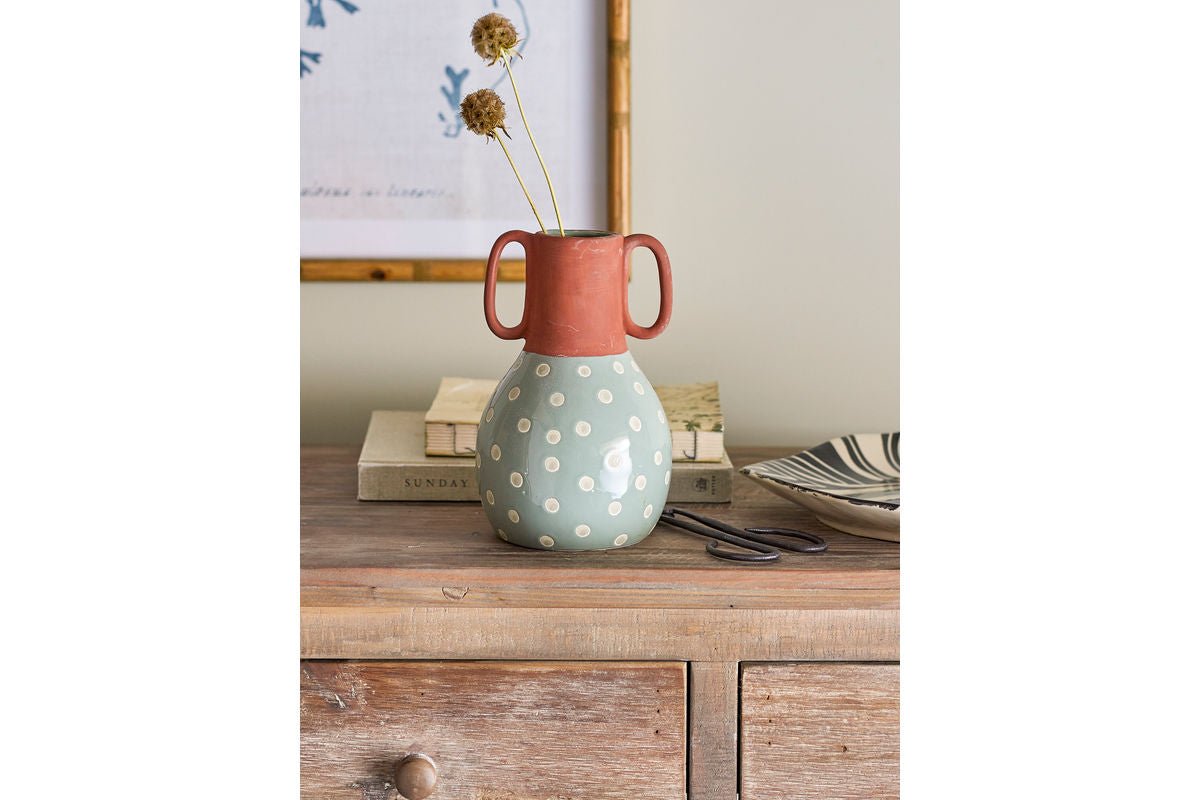 Vase Ellie - Bunt, aus Steingut