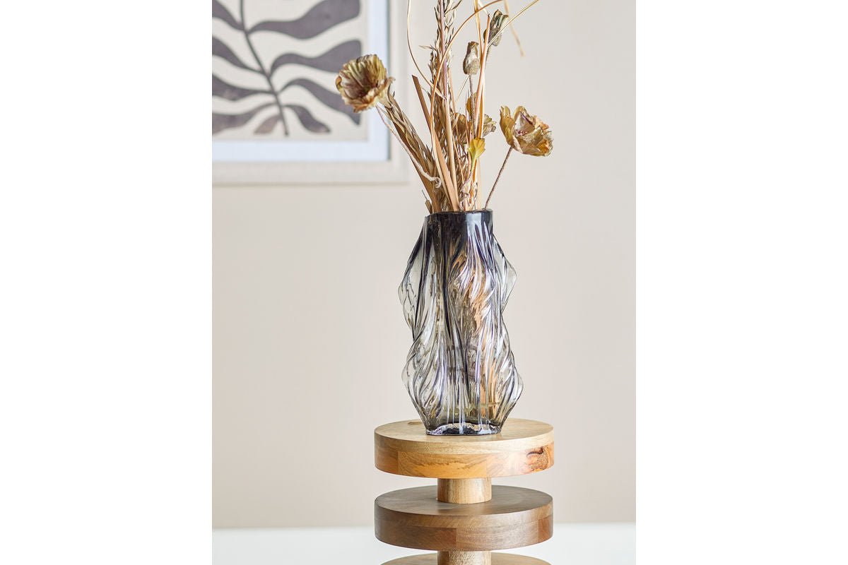 Vase „Elowen“ – Graues Glas