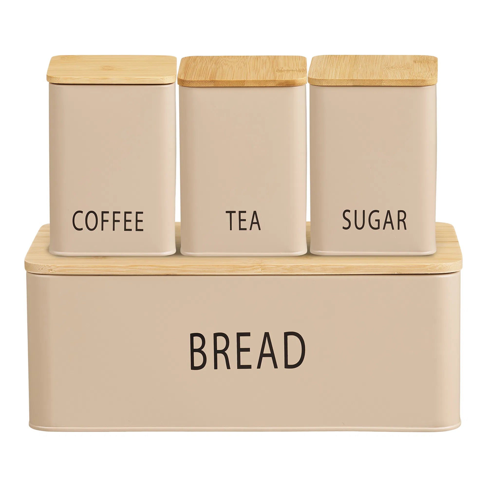 Brotbox Jorvella - aus Metall mit Bambusdeckel (4er Set)