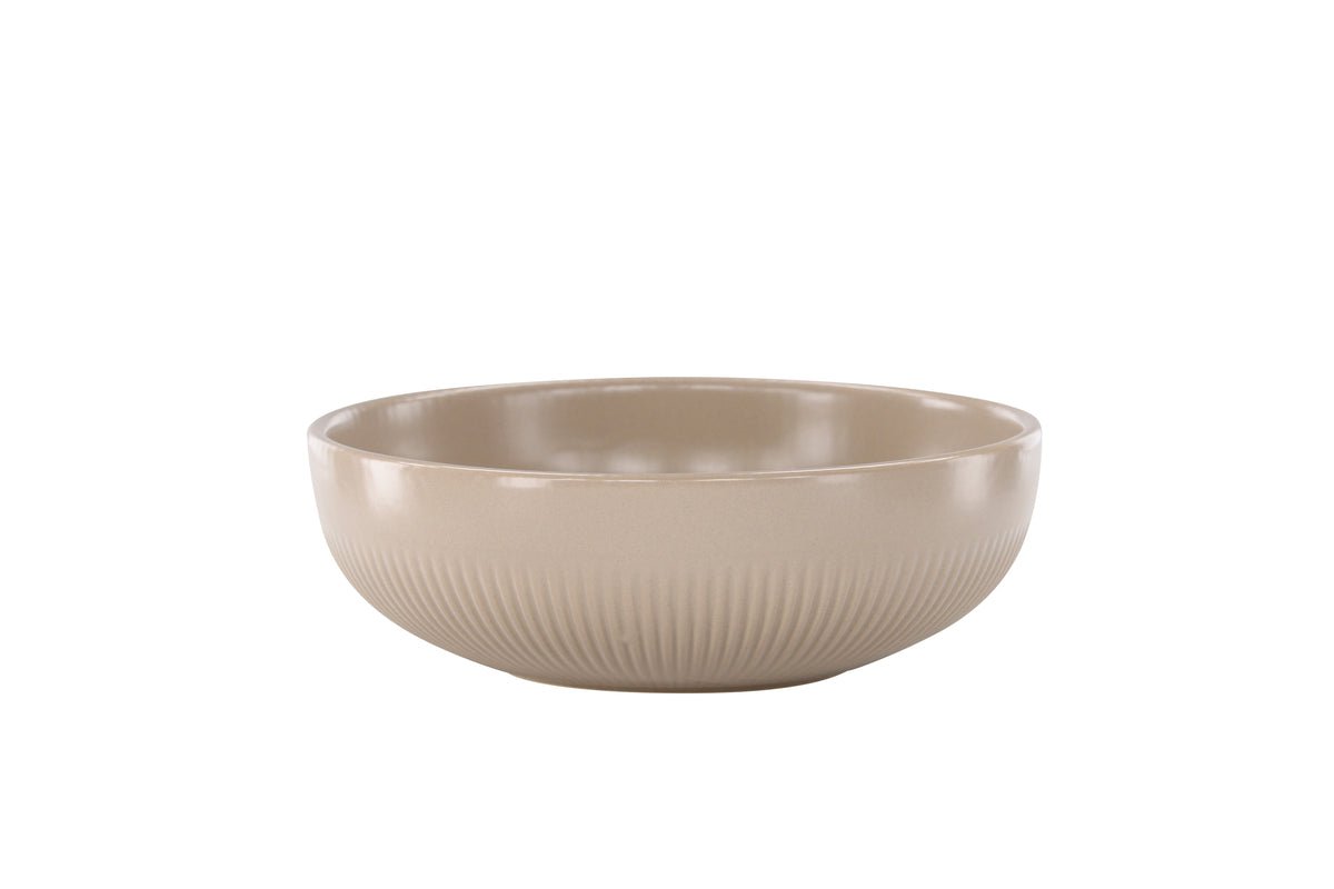 Kerzenhalter Milica - Ø18 cm aus Steinzeug in Beige