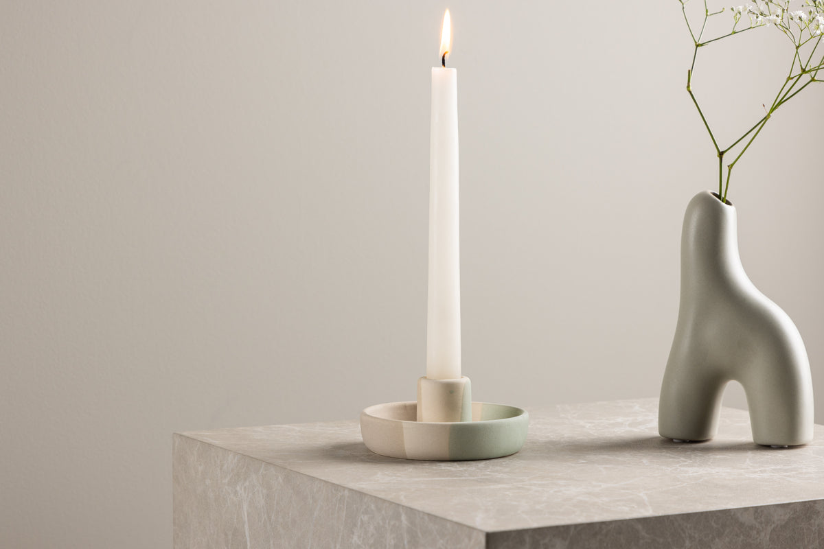 Kerzenhalter Holmes - Ø11 cm aus Steinzeug in wahlweise 3 Farben