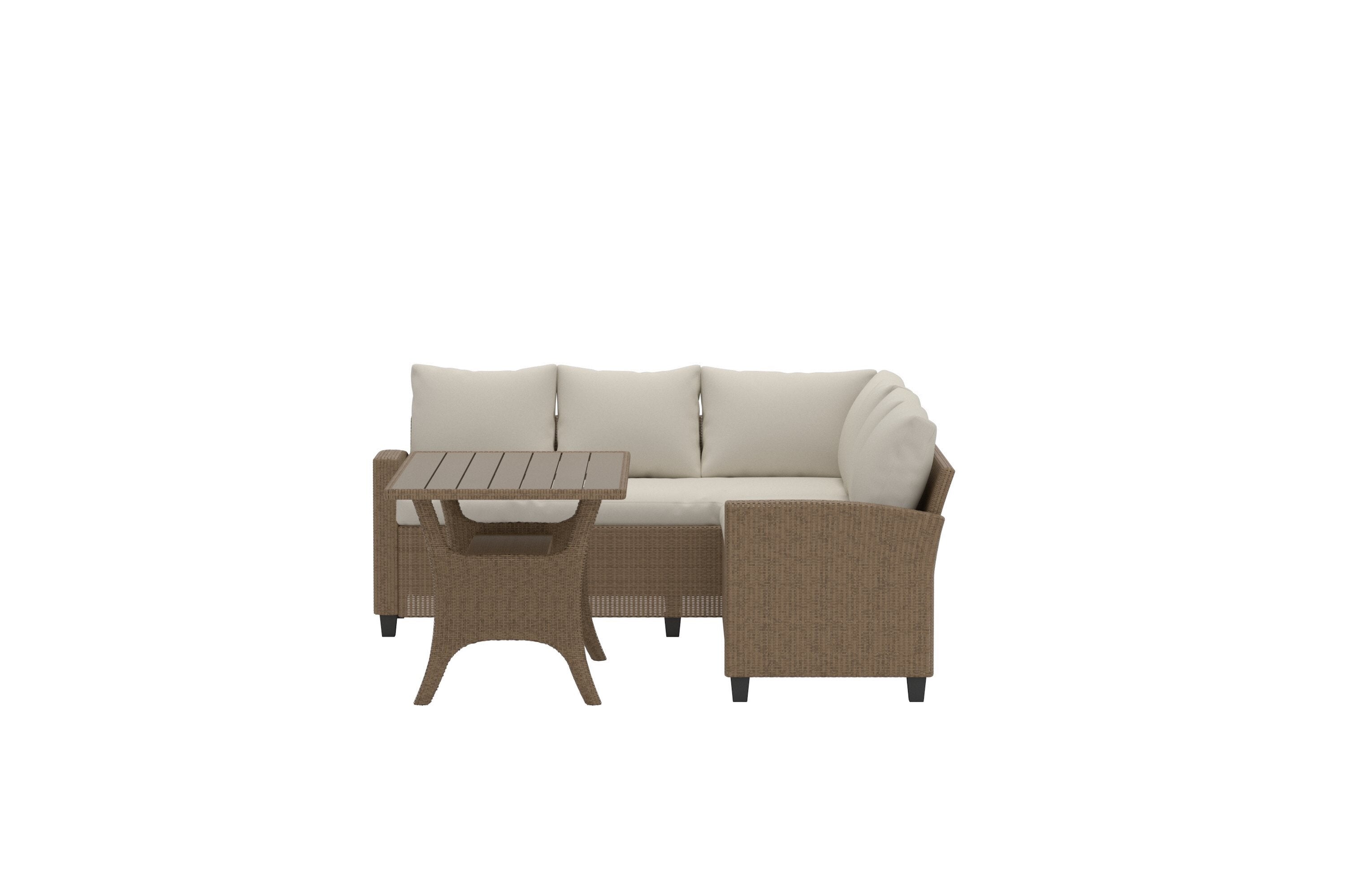 Garten Loungeset Baresa – Großes Ecksofa mit Couchtisch