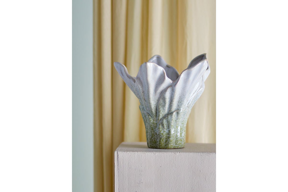 Vase „Caleya“ – Grünes Steingut