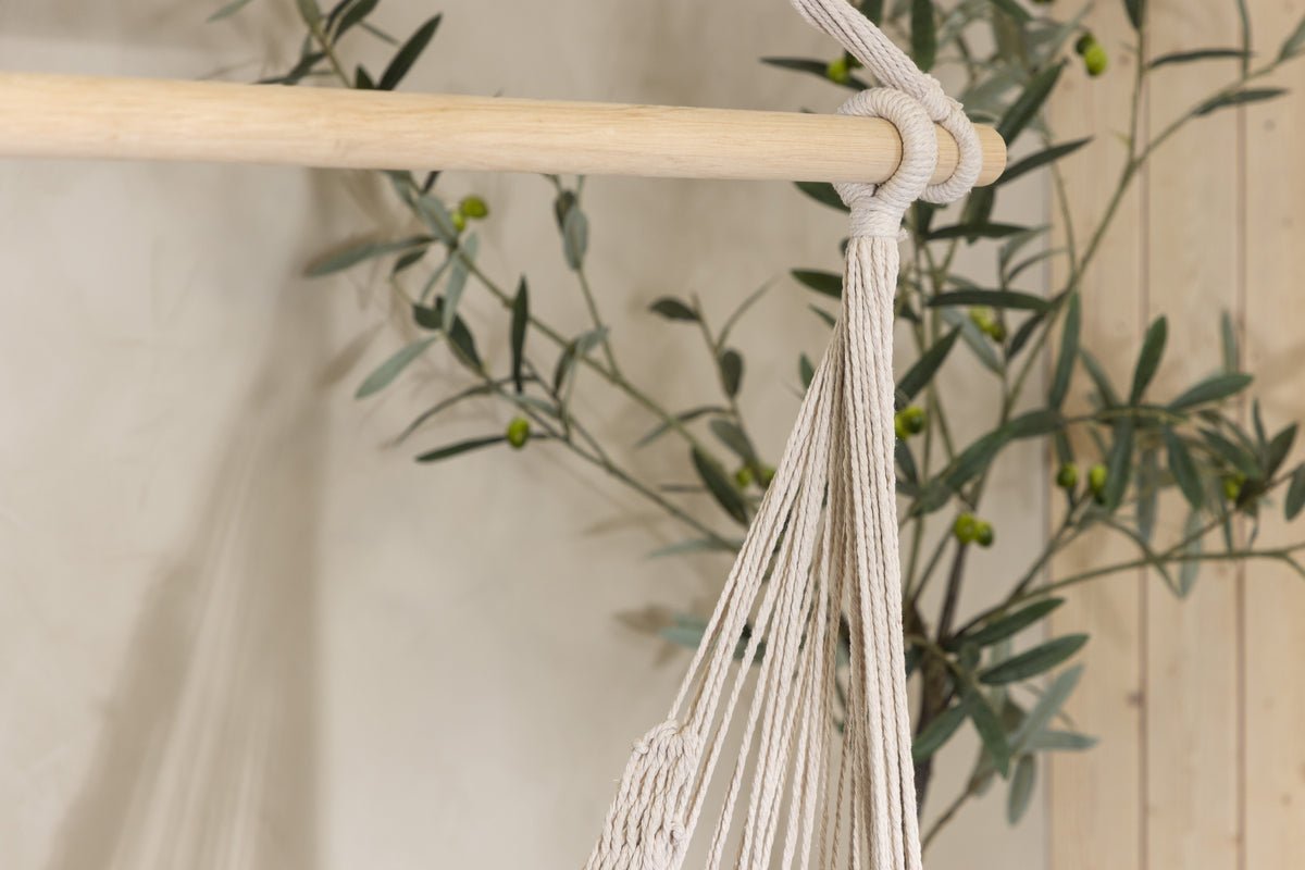 Garten Hängesessel Lilo - aus Baumwolle in Creme-Weiß