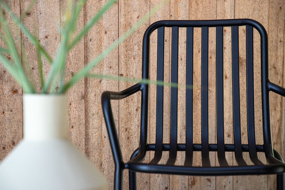 2er Set - Gartenstuhl Amy aus Aluminium in Schwarz, Beige